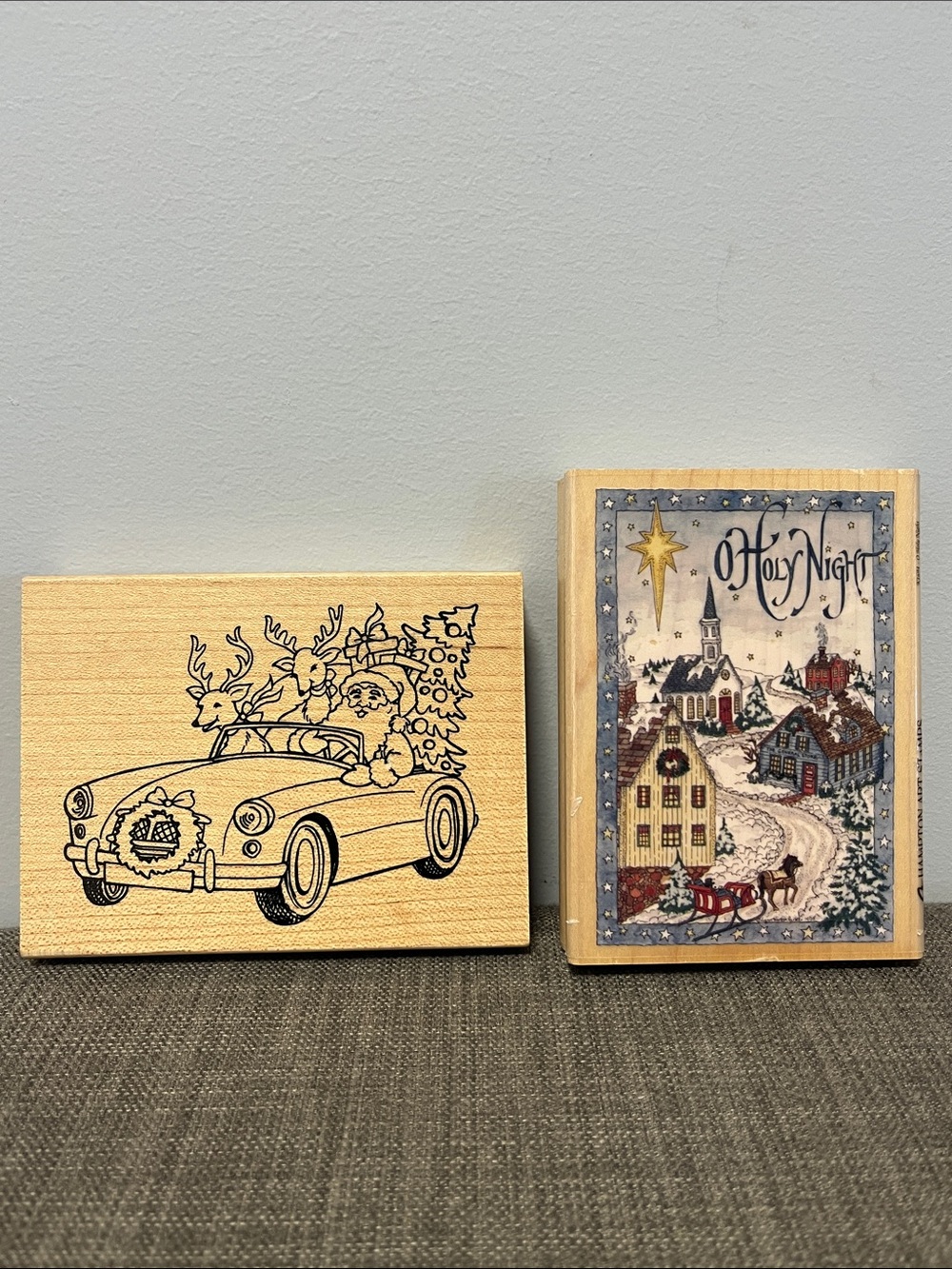 Holiday Wooden Stamp Set - Natural Wood Finish